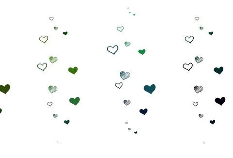 Light Green vector template with doodle hearts. Stock Illustration