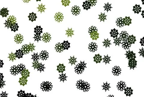 Light Green vector template with ice snowflakes. Stock Illustration