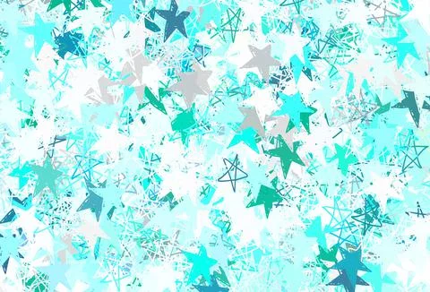 Light Green vector template with sky stars. Stock Illustration