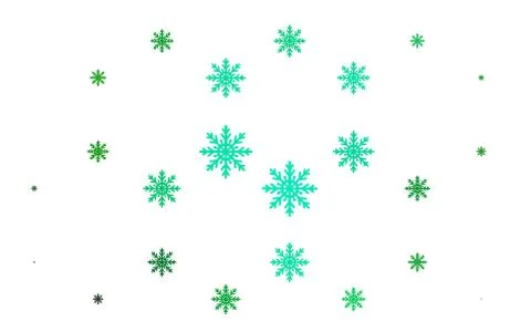 Light Green vector texture with colored snowflakes. 스톡 일러스트