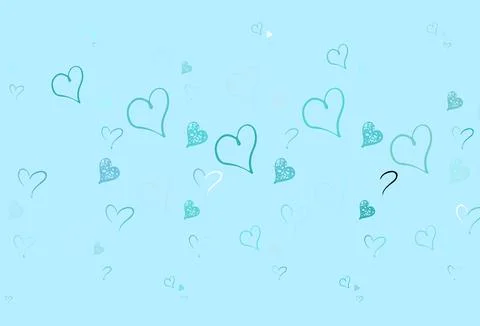 Light Green vector texture with lovely hearts. Stock Illustration
