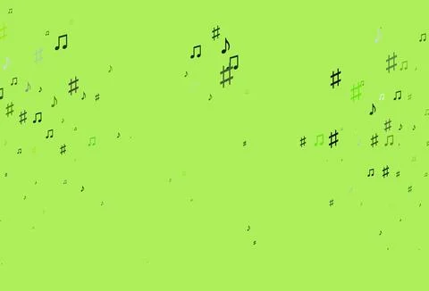 Light Green vector texture with musical notes. Illustrazione stock