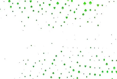 Light Green vector texture with playing cards. Stock Illustration