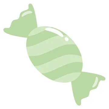 Light green wrapped candy pastel sweet flat vector illustration 스톡 일러스트