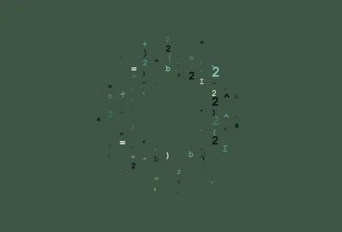 Light Green, Yellow vector backdrop with algebra elements. Stockillustratie