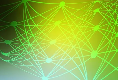 Light Green, Yellow vector backdrop with artificial intelligence data. Stock Illustration