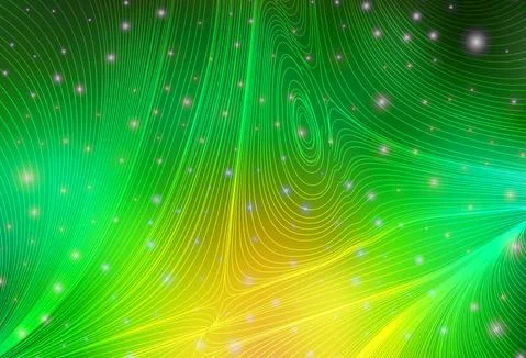 Light Green, Yellow vector backdrop with circles and lines. Stock Illustration