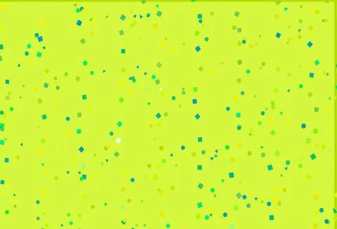 Light Green, Yellow vector backdrop with lines, circles, rhombus. Stock Illustration