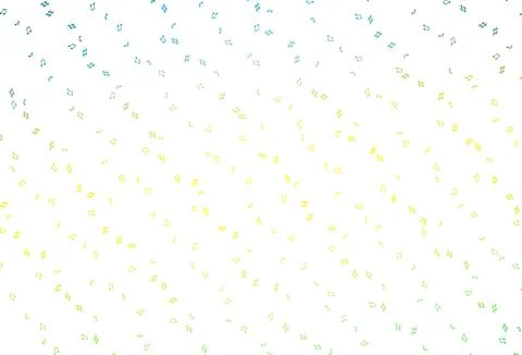 Light Green, Yellow vector backdrop with music notes. Illustrazione stock