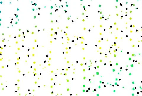 Light Green, Yellow vector backdrop with lines, circles, rhombus. Illustrazione stock