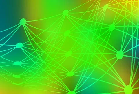 Light Green, Yellow vector backdrop with artificial intelligence data. Stock Illustration