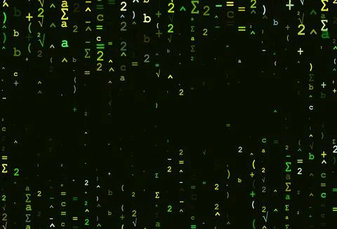 Light Green, Yellow vector backdrop with algebra elements. Illustrazione stock