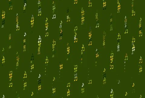 Light Green, Yellow vector backdrop with music notes. Illustrazione stock
