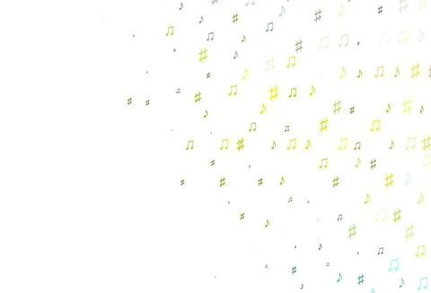 Light Green, Yellow vector backdrop with music notes. Illustrazione stock