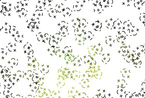 Light Green, Yellow vector background with arithmetic signs. Stock Illustration