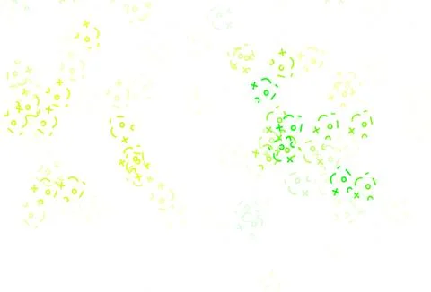 Light Green, Yellow vector background with arithmetic signs. Stock Illustration