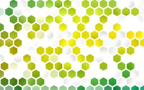 Light Green, Yellow vector background with hexagons. Stock Illustration