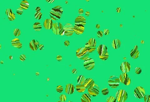 Light green, yellow vector background with bubbles. Stockillustratie