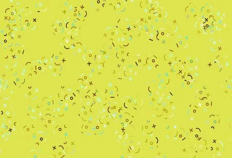 Light Green, Yellow vector background with math elements. Stock Illustration