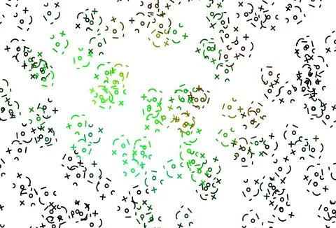 Light Green, Yellow vector background with math elements. Stock Illustration