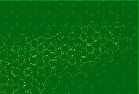 Light green, yellow vector background with bubbles. Illustrazione stock