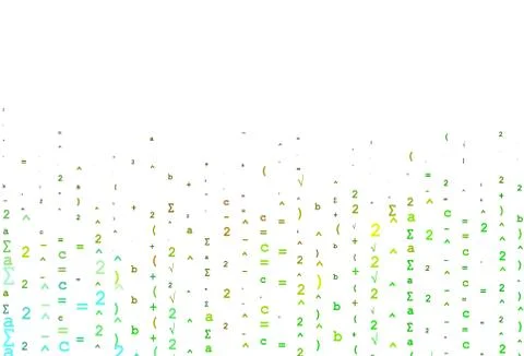 Light Green, Yellow vector cover with math elements. 스톡 일러스트