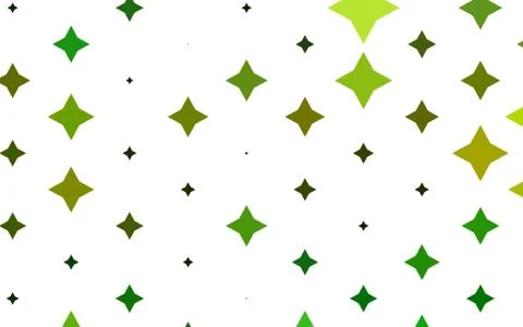 Light Green, Yellow vector cover with small and big stars. 스톡 일러스트