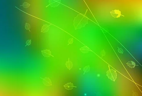 Light Green, Yellow vector doodle backdrop with trees, branches. Stock Illustration