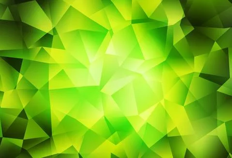 Light Green, Yellow vector gradient triangles pattern. Stock Illustration