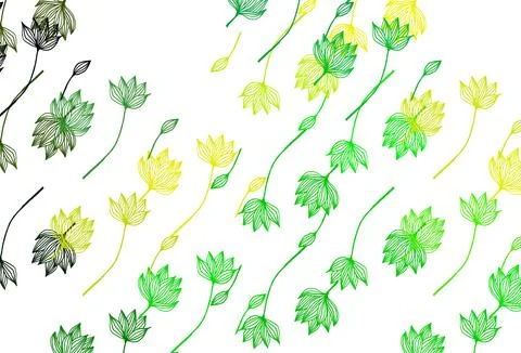 Light Green, Yellow vector hand painted pattern. Stock Illustration