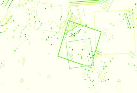 Light Green, Yellow vector layout with circles, lines, rectangles. Stock Illustration