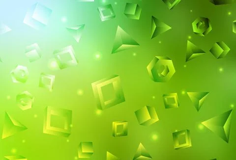 Light Green, Yellow vector layout with rectangles, triangles. Stock Illustration