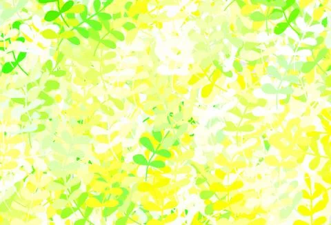 Light Green, Yellow vector natural pattern with leaves. Stock Illustration