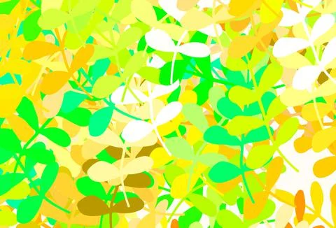 Light Green, Yellow vector natural pattern with leaves. Stock Illustration
