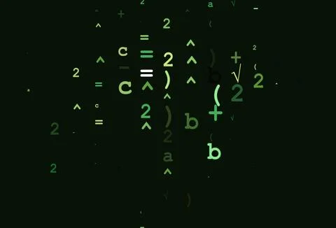 Light Green, Yellow vector pattern with arithmetic signs. Stock Illustration