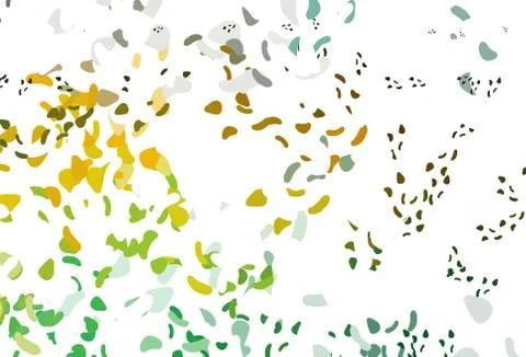 Light Green, Yellow vector pattern with chaotic shapes. Stock Illustration