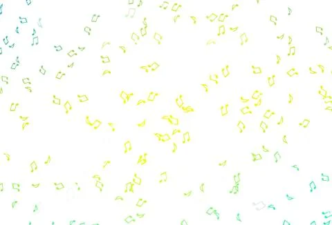 Light Green, Yellow vector pattern with music elements. Illustrazione stock