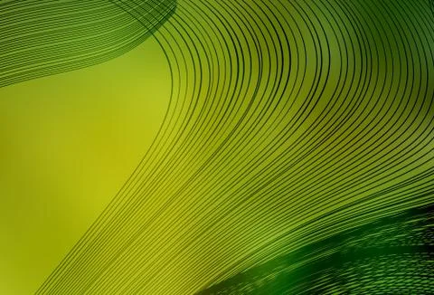 Light Green, Yellow vector pattern with curved lines. Stock Illustration