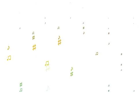 Light Green, Yellow vector pattern with music elements. Illustrazione stock