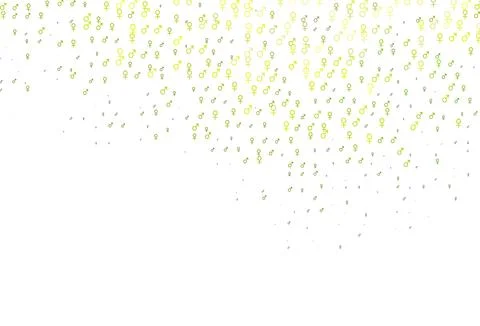 Light green, yellow vector pattern with gender elements. イラスト素材