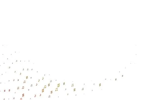 Light Green, Yellow vector pattern with music elements. Stock Illustration