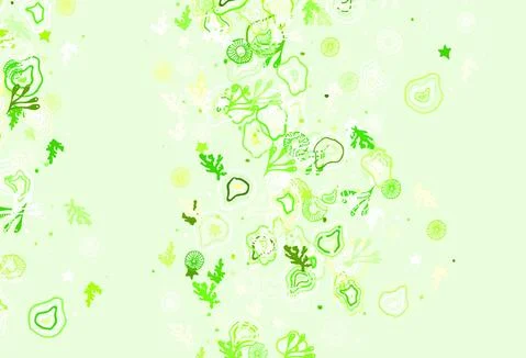 Light Green, Yellow vector pattern with random forms. 库存插图