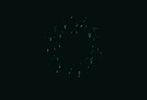 Light green, yellow vector pattern with gender elements. Illustrazione stock