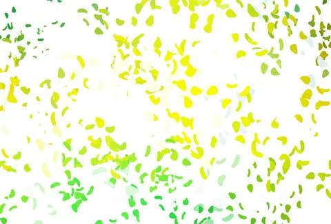 Light green, yellow vector pattern with chaotic shapes. Stock Illustration