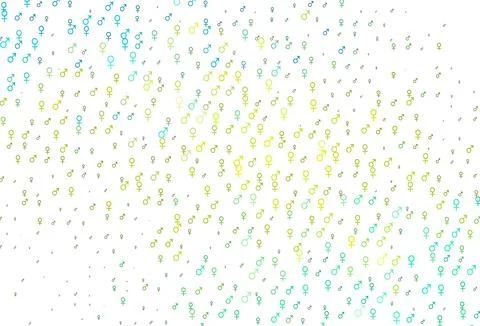 Light green, yellow vector pattern with gender elements. Stockillustratie