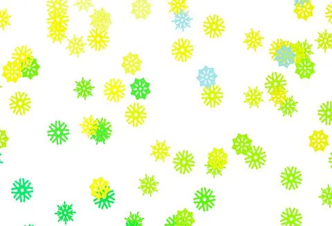 Light Green, Yellow vector pattern with christmas snowflakes. 库存插图