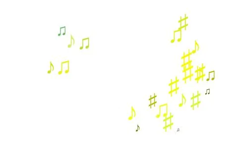 Light Green, Yellow vector pattern with music elements. Stock Illustration