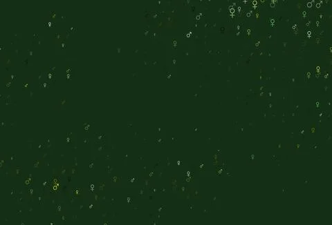 Light green, yellow vector pattern with gender elements. Stock Illustration