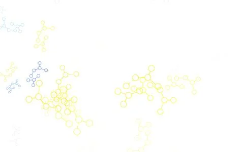 Light Green, Yellow vector pattern with artificial intelligence network. Illustrazione stock
