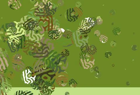 Light Green, Yellow vector pattern with random forms. Stock Illustration